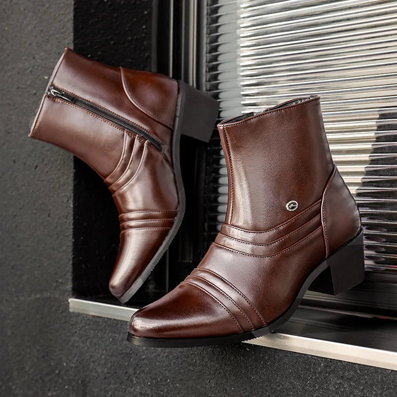 Men's Luxury Pointed High Top Boots