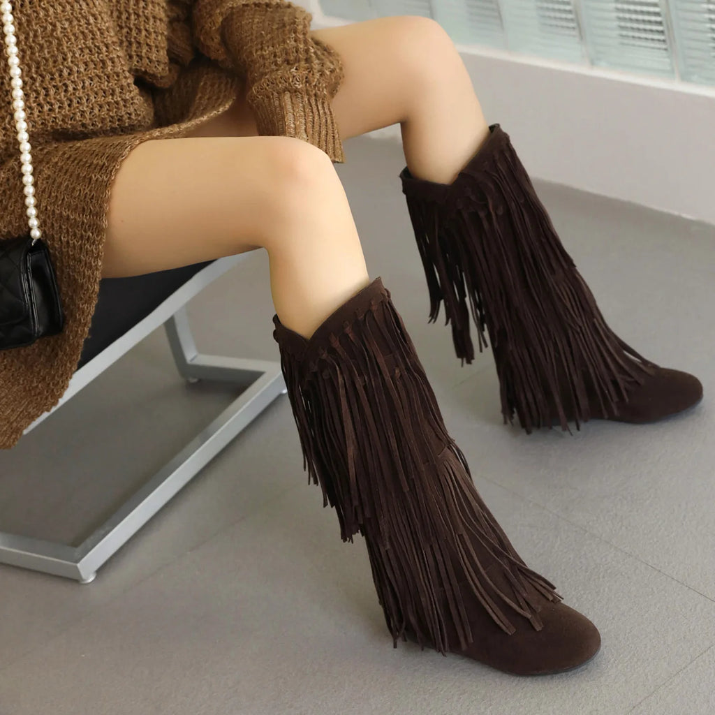 Autumn and winter women's high top boots
